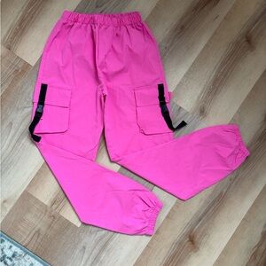 SHEIN Bright Pink Kids cargo pants with flap Pockets | girls 160 | casual wide
